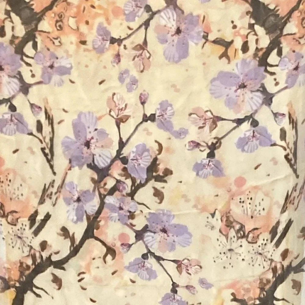 Mixit Silky Sheer Cherry Blossom print scarf Cottage Romantic Feminine Coquette